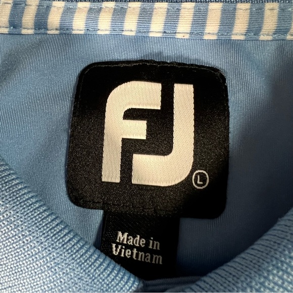 FootJoy FJ Men’s Performance Stretch Golf Polo Shirt Blue Size Large - Picture 5 of 7